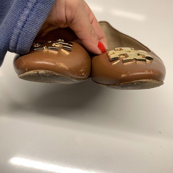 Tory Burch Nutria Gold Raleigh Ballet Flats Womens Size 7M - Picture 7 of 12